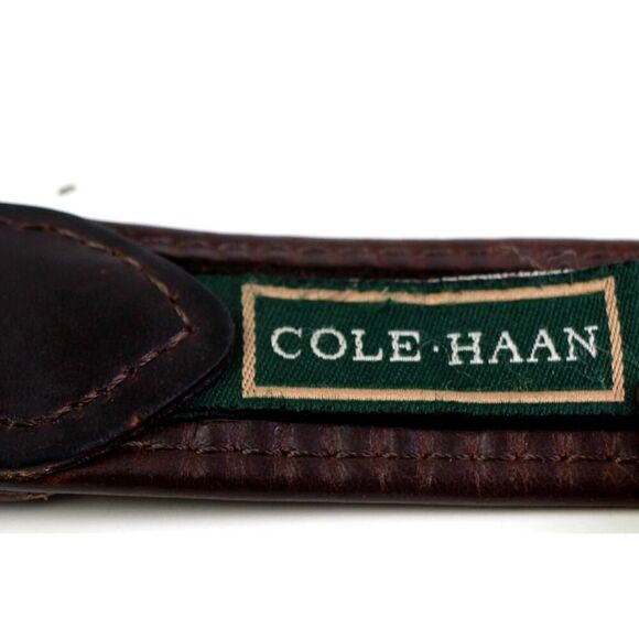 Cole Haan BLACK BROWN GENUINE LEATHER 1.25"Wd CASUAL DRESS MEN'S BELT Sz 40 (A77 - Picture 7 of 12